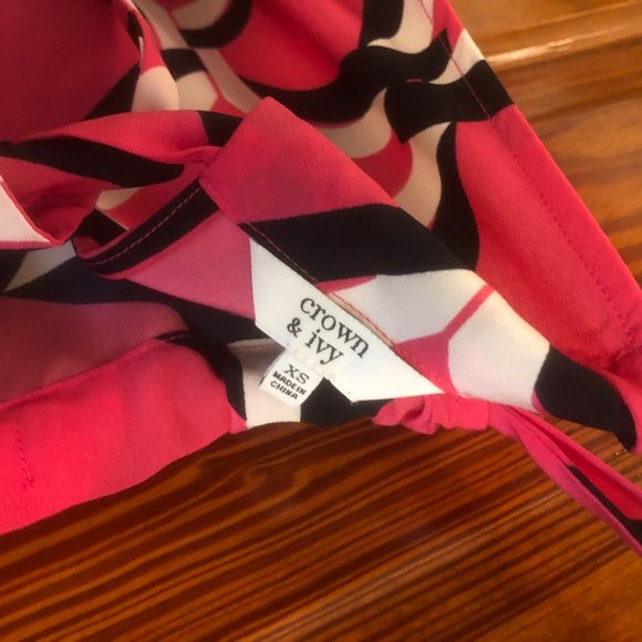 Crown and Ivy Pink, Blue and White Halter Dress - Picture 3 of 3